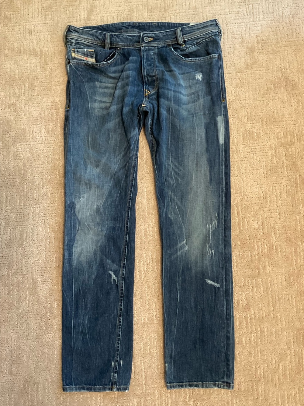 💙Diesel Poiak Men Distressed Jeans Italy Made 36x33 2008 EUC Streetwear Luxury